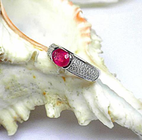 Bague Jonc En Argent 925 Avec Améthyste Cœur - Taille 54, Poids 5.8g, Neuve Sans Boîte