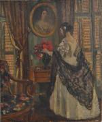 Suzanne MINIER (1884-?)
Portrait de dame dans un intérieur au bouquet
Huile...