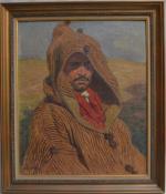 Alexis Louis DE BROCA (1868-1948)
Portrait de berbère
Huile sur toile signée...