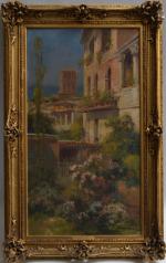 SANCHEZ (XIX-XXème)
Vue d'un palais italien
Huile sur toile signée en bas...