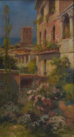 SANCHEZ (XIX-XXème)
Vue d'un palais italien
Huile sur toile signée en bas...