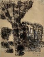 Jean René BAZAINE (1904-2001)
Sans titre, 1945. 
Crayon lithographique et encre...