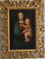 ECOLE ITALIENNE du XVIIIème
Vierge à l'enfant
Huile sur toile
41 x 27...
