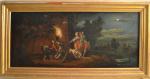 ECOLE FRANCAISE du XIXème
Débarquement de nuit
Huile sur toile
57 x 132.5...