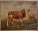 ECOLE FRANCAISE du XIXème
Portrait de taureau
Huile sur toile
73 x 92...