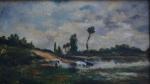 ECOLE FRANCAISE fin XIXème
Paysage au marais
Huile sur toile
27 x 46...