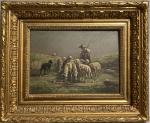 Pablo MARTINEZ DEL RIO (1838-?)
Le gardien de moutons 
Huile sur...