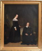 dans le goût des ECOLES HOLLANDAISES du XVIIème
Portrait d'un couple...