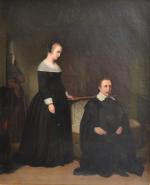 dans le goût des ECOLES HOLLANDAISES du XVIIème
Portrait d'un couple...