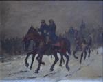 Georges HYON (1840-1913)
Hussards à cheval dans la neige
Huile sur panneau...
