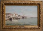 S. RICARD (XIX-XXème)
Paysage de la côte méditerranéenne
Huile sur toile signée...