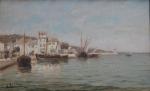 S. RICARD (XIX-XXème)
Paysage de la côte méditerranéenne
Huile sur toile signée...