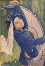 G. COUTURE (début XXème)
Portrait d'indonésienne dansant avec sa jupe
Huile sur...