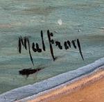 MALFROYVeniseHuile sur panneau ovale portant une signature en bas à...