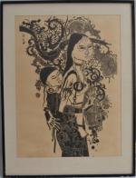 ECOLE ASIATIQUE du XXème
Mère portant son enfant
Estampe
57 x 42.5 cm...