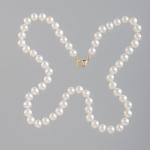 COLLIER perles de culture chocker fermoir or long 45 cm