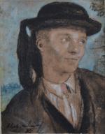 Charles MILCENDEAU (1872-1919)
Portrait de jeune maraichin, 1897. 
Pastel signé et...