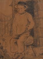 Charles MILCENDEAU (1872-1919)
Portrait de jeune maraichin, 1896. 
Dessin signé et...