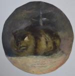 Charles MILCENDEAU (1872-1919)
Chiffon le chat
Pastel en tondo signé avec envoi...