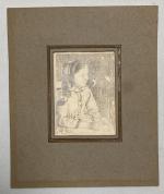 Charles MILCENDEAU (1872-1919)
Petite fille au bonnet, circa 1904. 
Dessin signé...