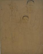 Charles MILCENDEAU (1872-1919)
Famille maraichine
Dessin marouflé
37 x 29.5 cm (déchirures, pliures,...