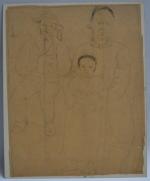 Charles MILCENDEAU (1872-1919)
Famille maraichine
Dessin marouflé
37 x 29.5 cm (déchirures, pliures,...