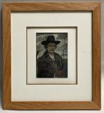 Charles MILCENDEAU (1872-1919)
Autoportrait en plein air, 1917. 
Gouache signée et...