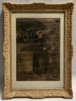 Charles MILCENDEAU (1872-1919)
Portrait de maraichine dans un paysage arboré, 1896-98....