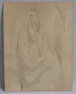 Charles MILCENDEAU (1872-1919)
Portrait de dame de Ledesma, 1901. 
Dessin signé...