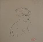 Jean LAUNOIS (1898-1942)
Jeune femme aux seins nus
Encre avec cachet du...