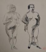 Jean LAUNOIS (1898-1942)
Deux prostituées
Encre et lavis avec cachet du monogramme...
