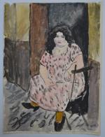 Jean LAUNOIS (1898-1942)
Alger, tenancière de bordel, 1921. 
Gouache et aquarelle...