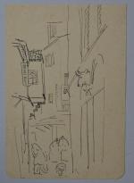 attribué à Jean LAUNOIS (1898-1942)
Algérie, scène de rue devant l'enseigne...
