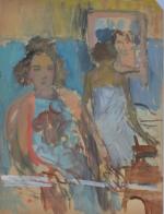 Jean LAUNOIS (1898-1942)
Deux femmes dans un intérieur au miroir
Gouache et...
