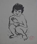 Jean LAUNOIS (1898-1942)
Enfant indochinois accroupi
Encre avec cachet du monogramme en...