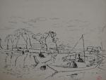 Jean LAUNOIS (1898-1942)
Indochine, les embarcations
Encre avec cachet du monogramme en...
