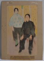Jean LAUNOIS (1898-1942)
Deux femmes laotiennes
Dessin et pastel signé en bas...