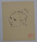 Jean LAUNOIS (1898-1942)
Portrait d'indochinoise
Encre avec cachet du monogramme en bas...