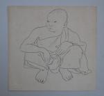 Jean LAUNOIS (1898-1942)
Jeune bonze assis
Encre avec traces de cachet du...
