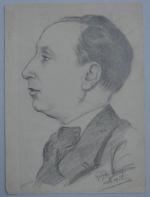 ECOLE FRANCAISE
Portrait d'Alain Jammes d'Ayzac, 1928. 
Dessin signé et daté...