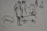 André FRAYE (1888-1963)
Marché aux cochons
Dessin signé en bas à gauche
10.3...