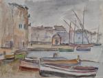 André FRAYE (1888-1963)
Saint Tropez, le port sous la pluie
Aquarelle monogrammée,...