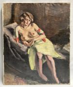 Maurice ASSELIN (1882-1947)
Portrait de dame aux seins nus
Huile sur toile...