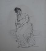 A. THOMARAY (XXème)
Portrait de dame accoudée sur un fauteuil
Dessin signé...