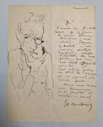 Étienne BOUCHAUD (1898-1989)
Après le dentiste
Encre avec lettre autographe signée en...