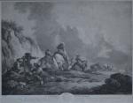 gravé par Jean MOYREAU (1690-1762)
L'escorte d'équipage, 1762. 
Gravure
37.5 x 48...