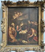ECOLE FRANCAISE du XIXème
L'adoration des bergers
Huile sur toile
75 x 60...
