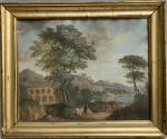 ECOLE FRANCAISE du XVIIIème
Promenade dans un paysage
Gouache
39 x 50.5 cm...