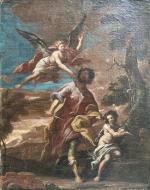 ECOLE ITALIENNE du XVIIIème
Le sacrifice d'Isaac
Huile sur toile
48 x 38...