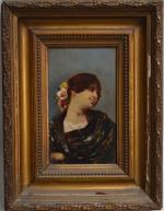 ECOLE du XIXème
Portrait de jeune fille 
Huile sur panneau
23.5 x...